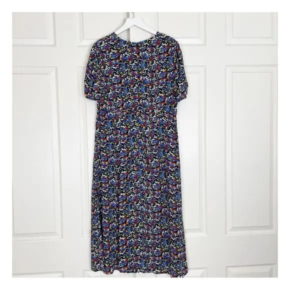 Boden Tessa Ditsy Floral Puff Sleeve Midi Dress Viscose Multi Color Sz 12L - Picture 6 of 11